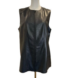 Danier Leather made in Canada! Size Large women’s black leather vest with …